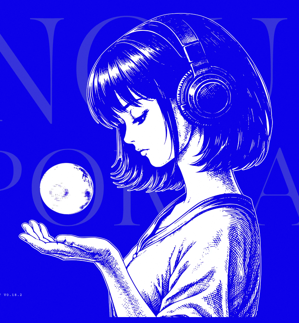 Illustration bleue Hermes avec casque